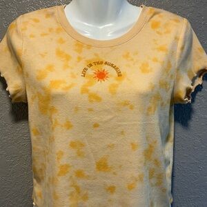 Arizona Jean Company Yellow Tie-Dye Crop Top